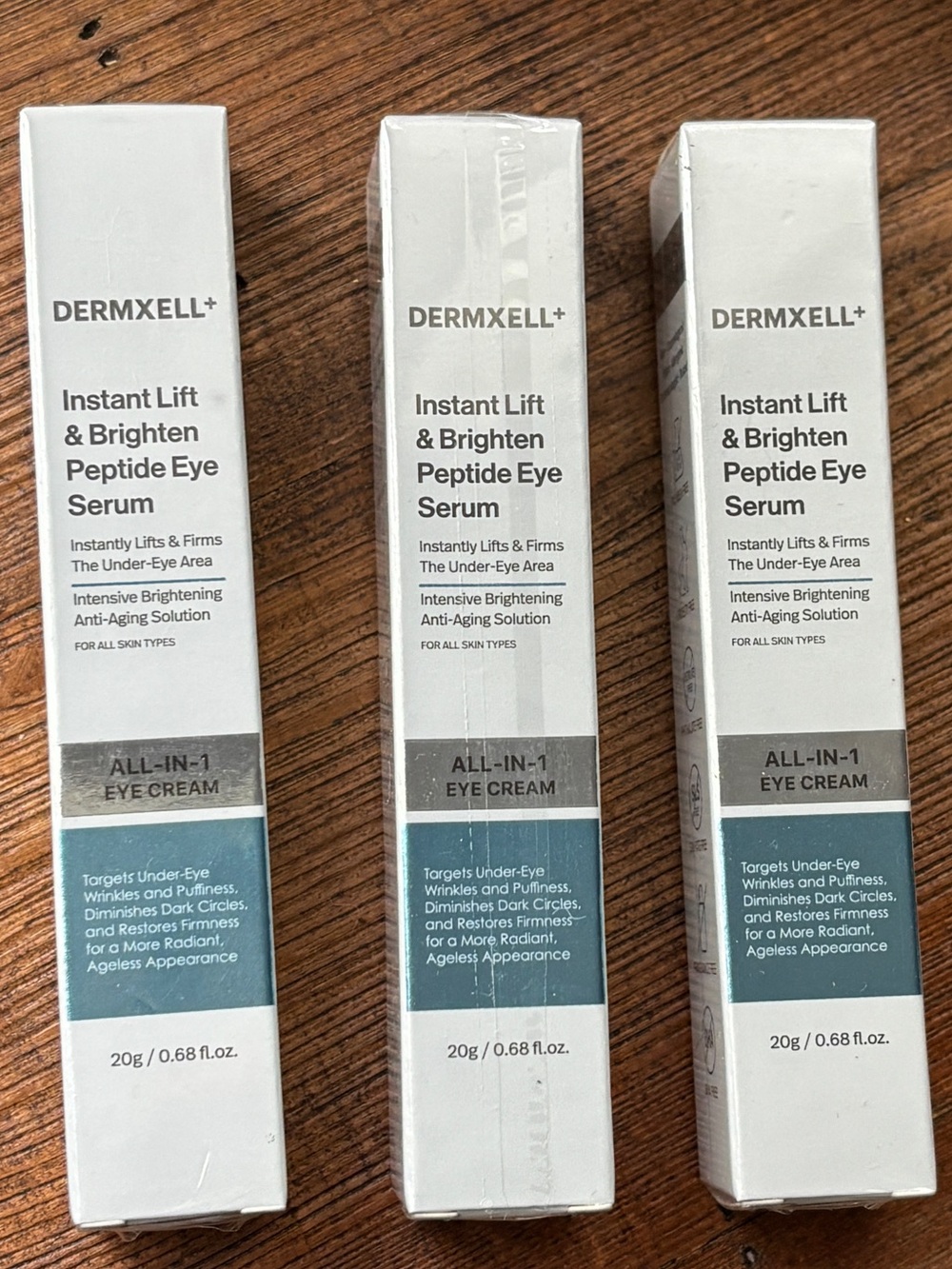 Dermxell Instant Lift & Brighten Peptide Serum All-In-1 Eye Cream 20g Bottles